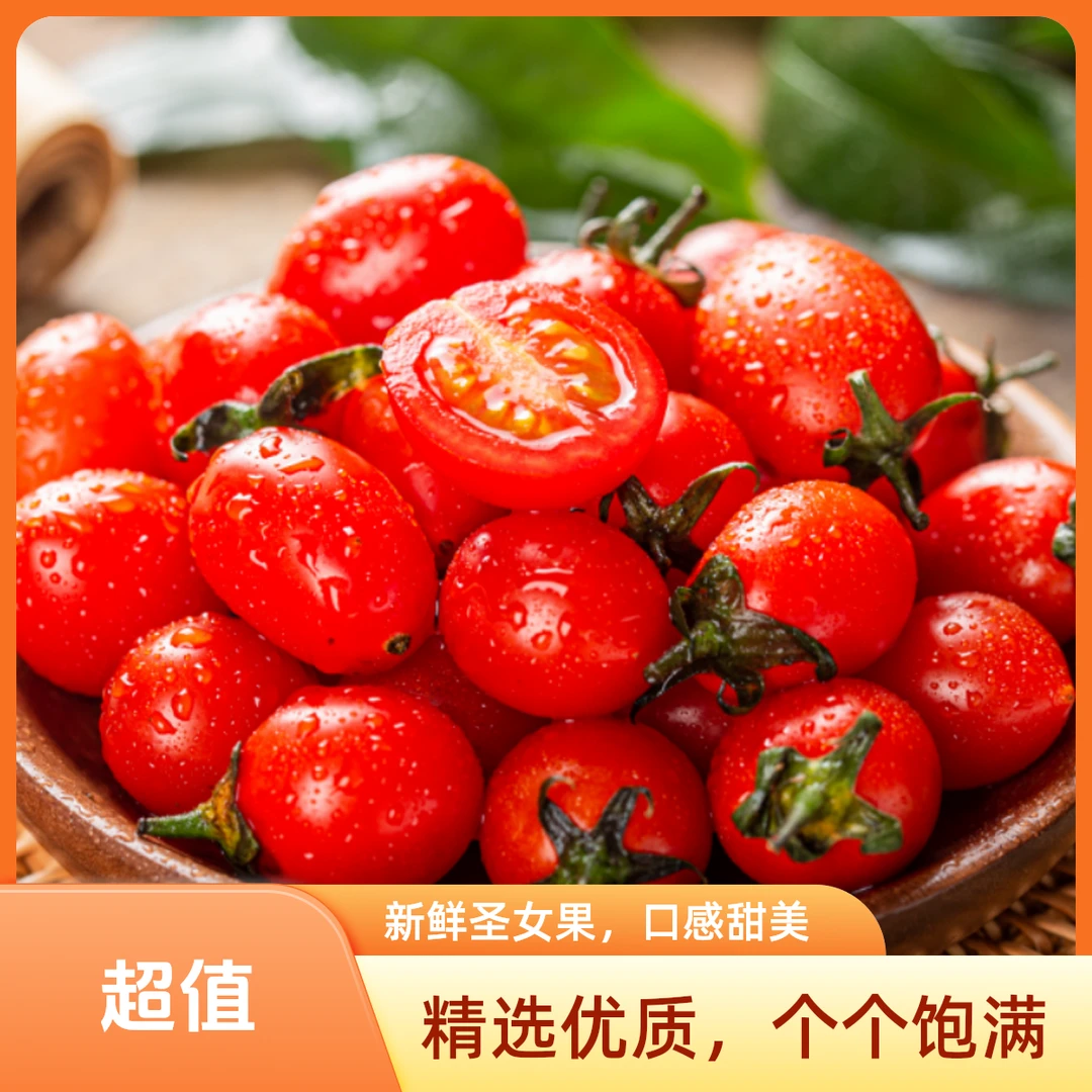 【拉萨全城配送】新鲜串串番茄批发1箱（带箱7斤多）串枝番茄
