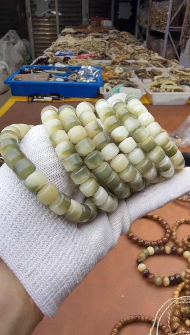 菩提根/象牙果手串菩提根金轮墨绿色