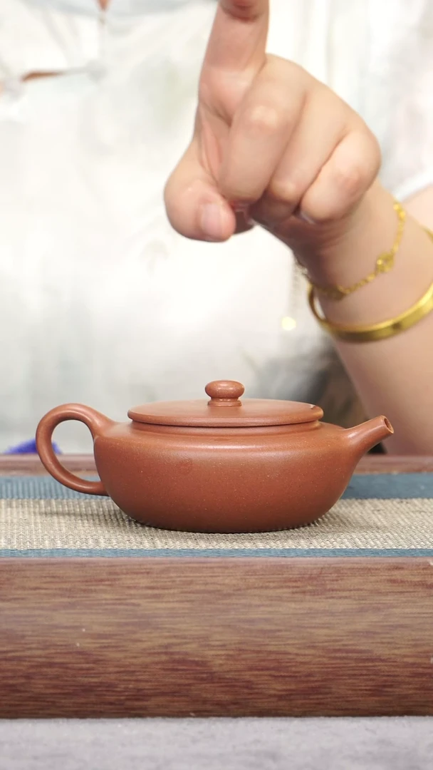 茶壶紫砂紫泥 扁晨