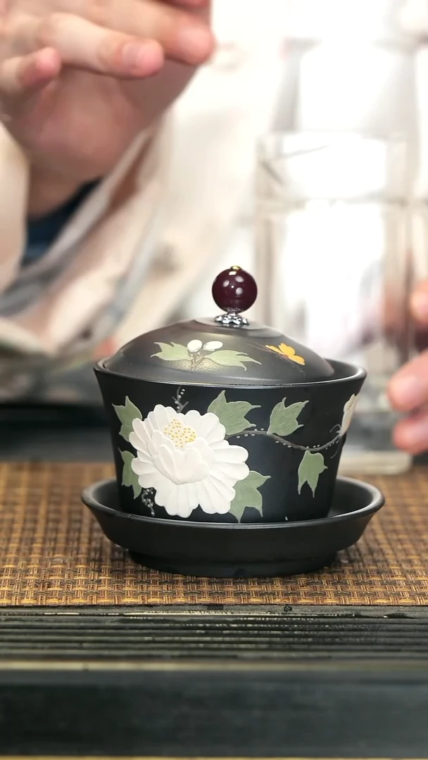 【闪购商品】紫砂茶壶13三才盖碗 黑料