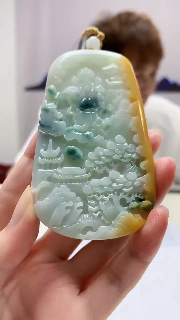 定制翡翠未镶嵌4868zm-毛货挂件财神65