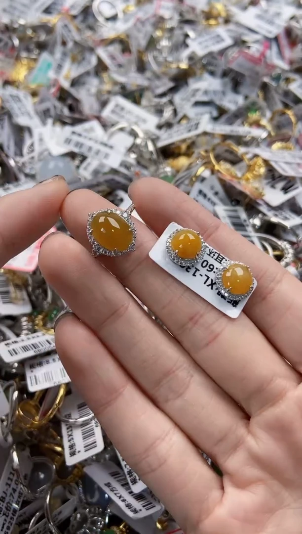 翡翠戒指银S925镶嵌777---10