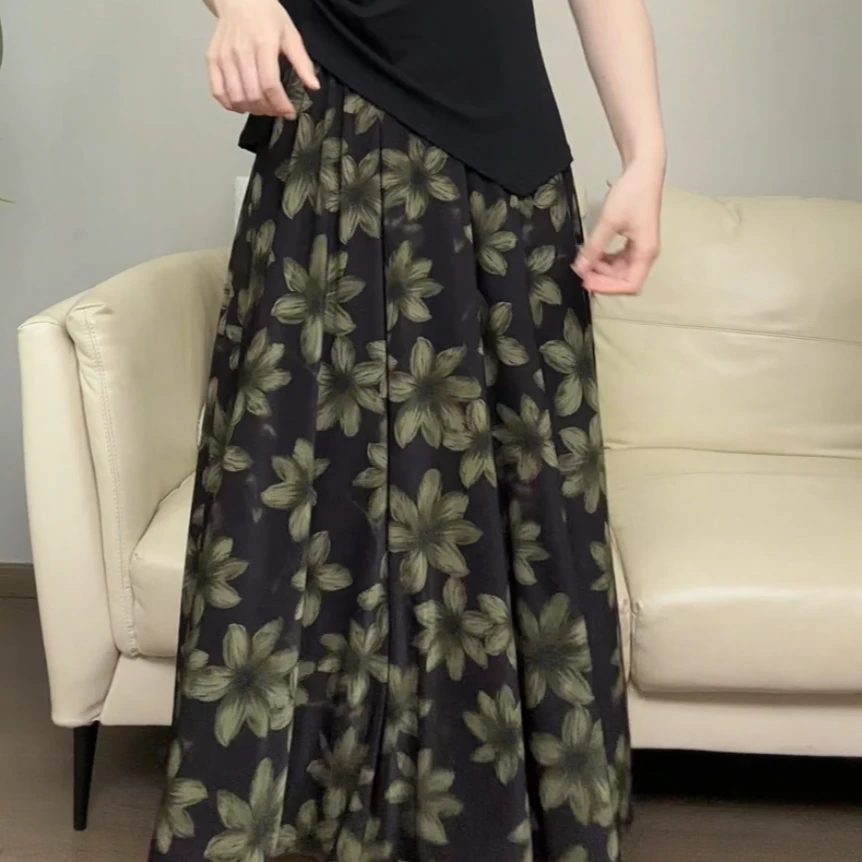 【清清严选】新款海棠花多色气质百搭大摆显瘦半身裙