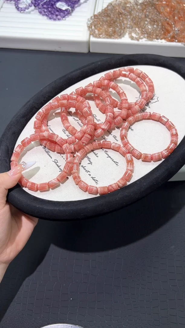 菱锰矿（红纹石）未镶嵌手串47a多样性发其一【1条】默认微瑕8mm