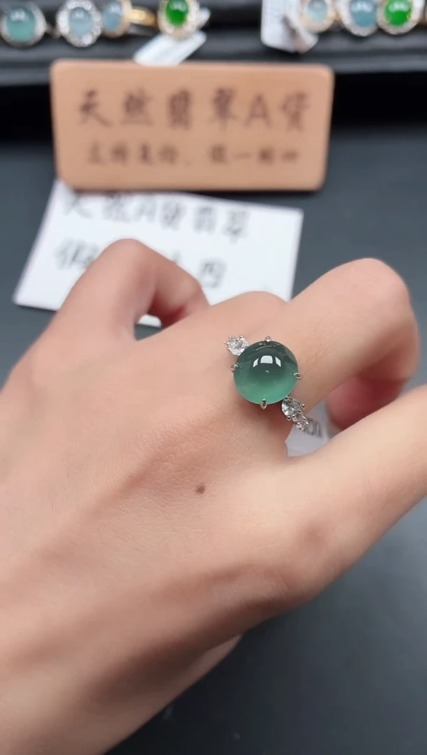 银S925镶嵌戒指翡翠11111