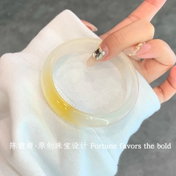 冰透一口糖玉手镯香槟金玉手镯玛瑙手镯玉髓手镯送礼 多样性发一