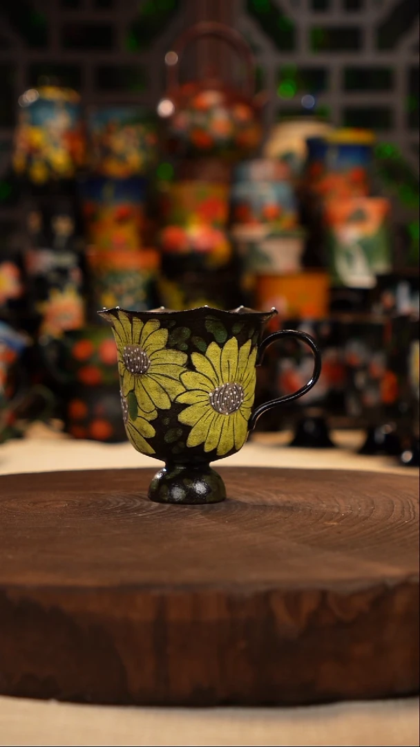 油画   手绘釉下彩   杯子