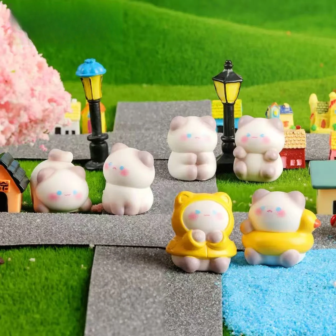 （九宫格+对碰）微景观diy园艺配件盆景暹罗猫摆件