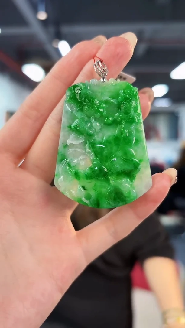 【闪购商品】翡翠颈饰18K金镶嵌缅料A货/支持复检/一件