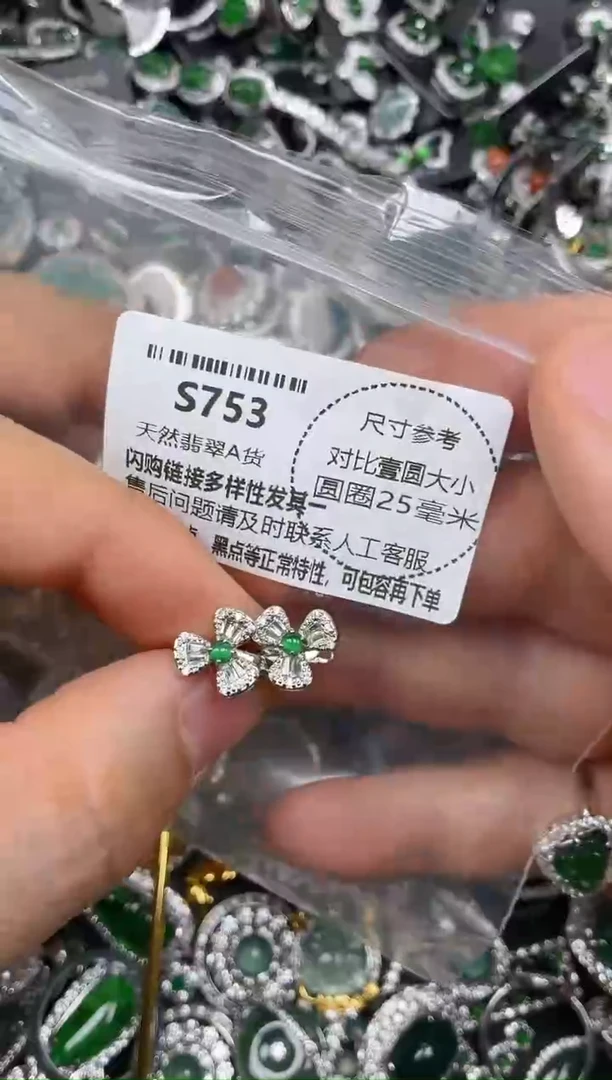 颈饰未镶嵌翡翠S753耳扣