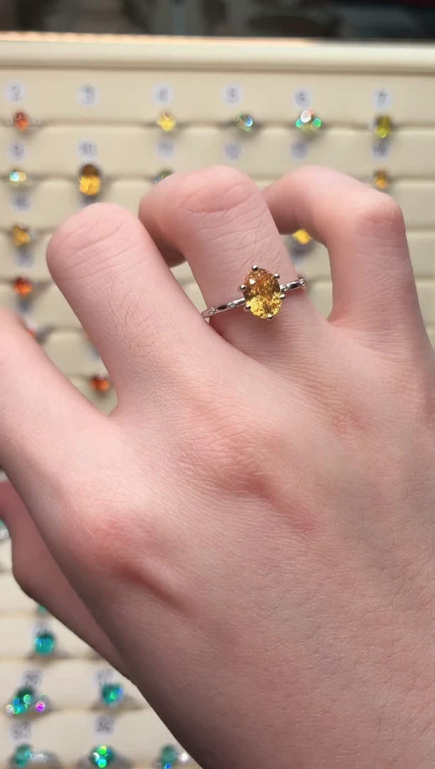 戒指蓝宝石银S925镶嵌456789