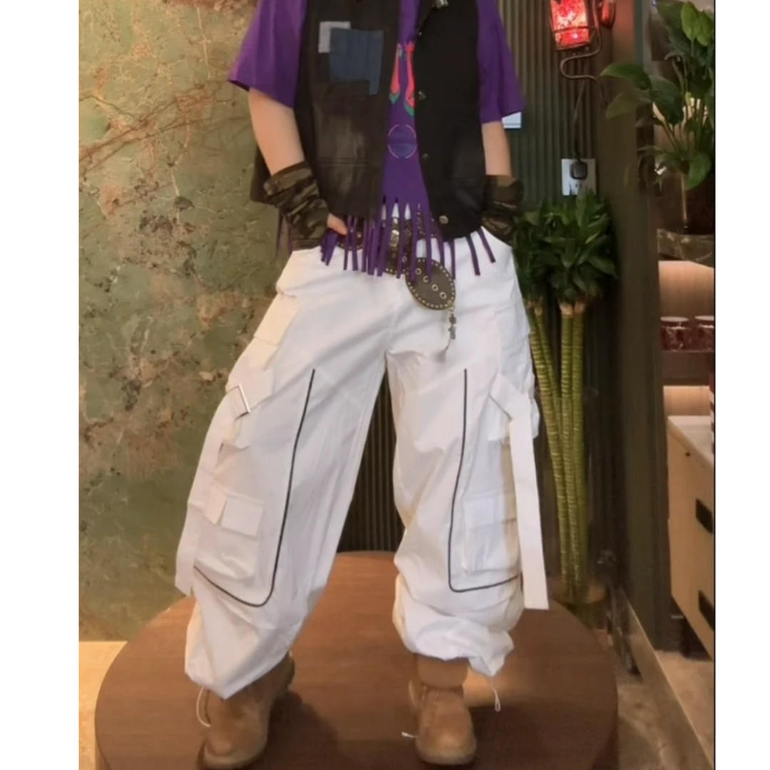 新款定制设计师款双色薄款工装裤