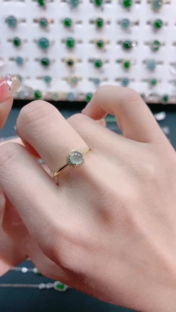 【闪购商品】翡翠戒指银S925镶嵌天然翡翠