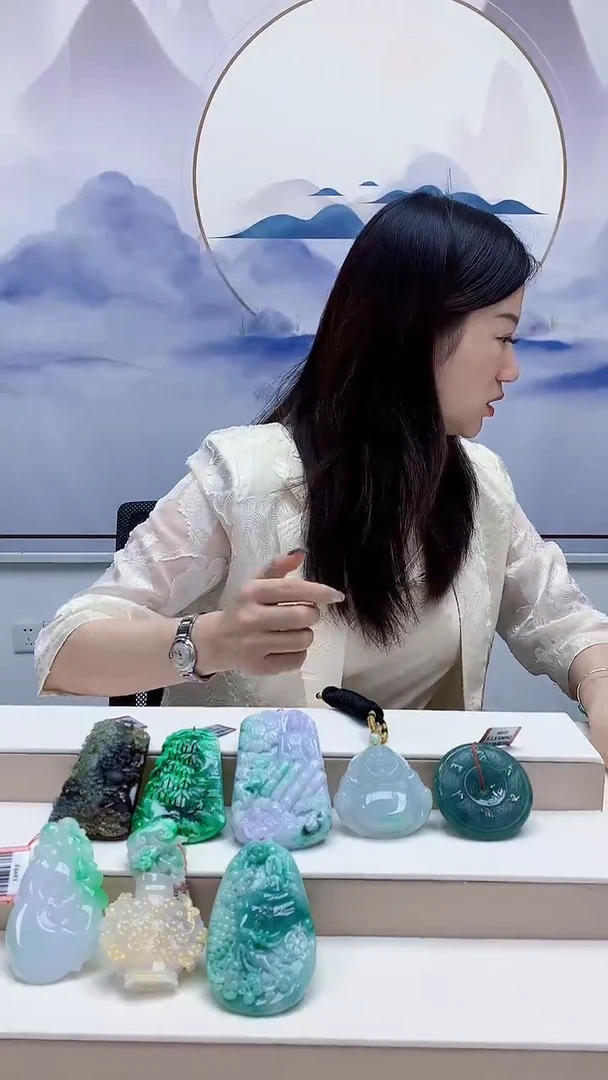 未镶嵌定制翡翠迪***理4852MM-毛货挂件