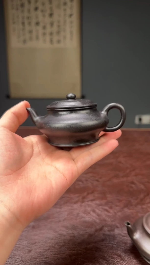 茶壶紫砂朱泥捂灰虚扁 100cc 不退换