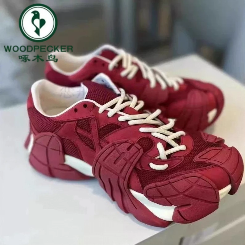 啄木鸟欧货八爪鱼老爹鞋女2025新款百搭洋气小众厚底休闲鞋潮鞋