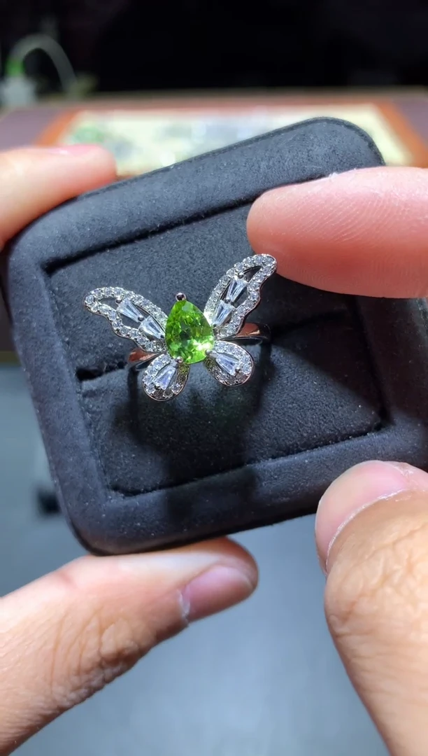 【闪购商品】橄榄石戒指未镶嵌T15【多样性发其一】