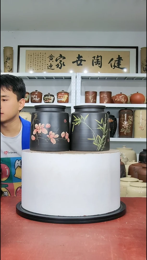 357克 醒茶罐一对微瑕纯手工