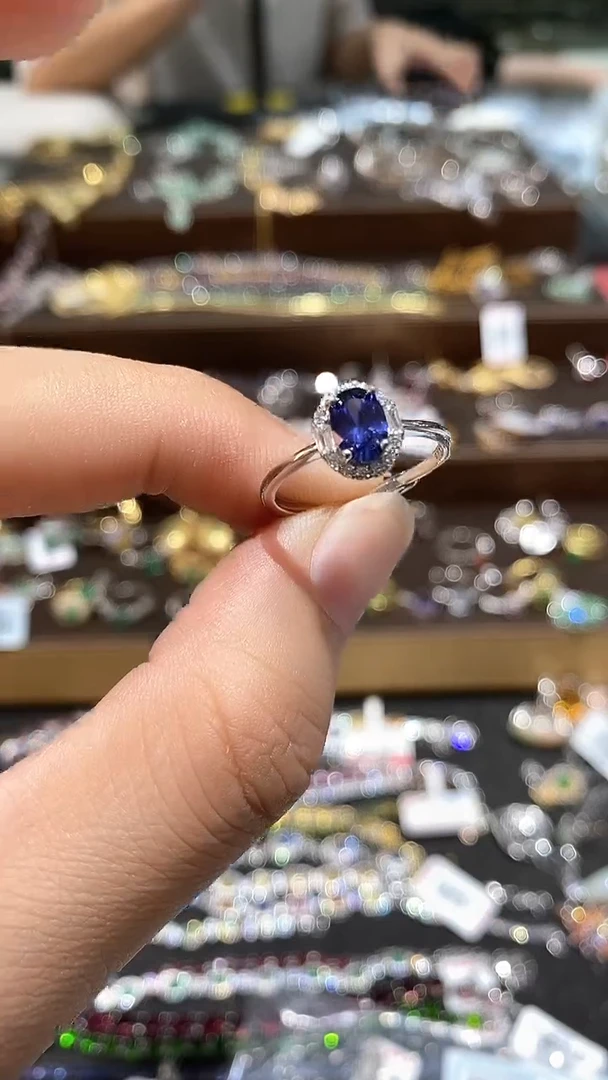 【闪购商品】坦桑石戒指银S925镶嵌戒指