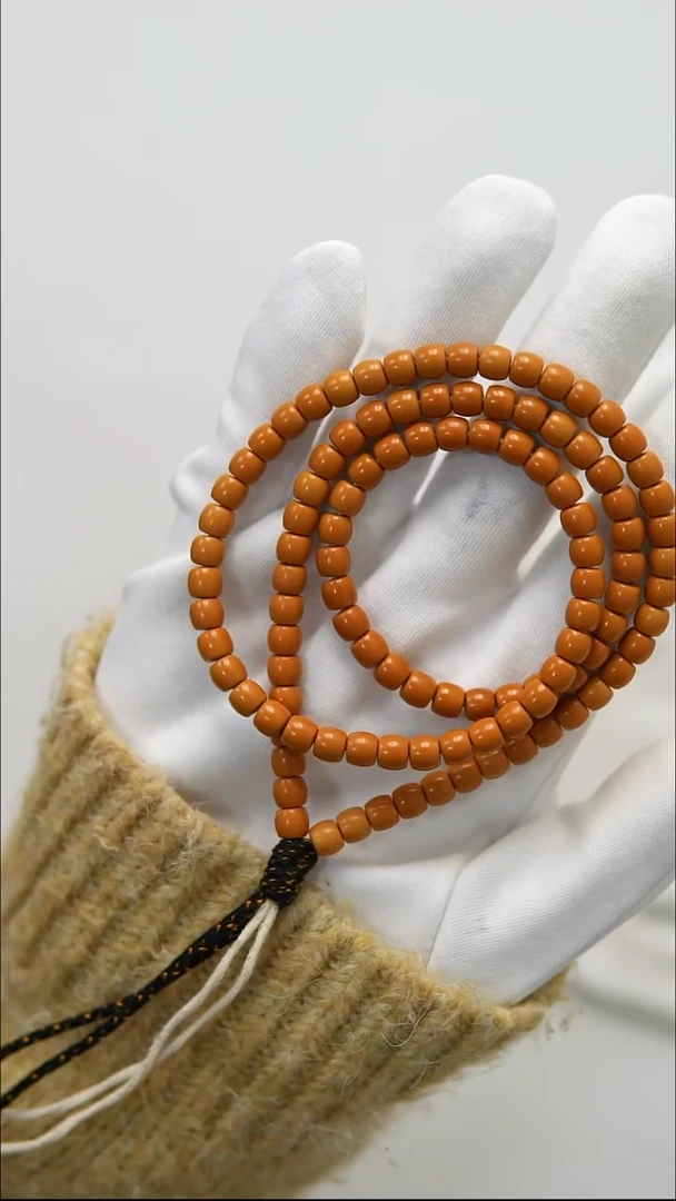 手串橄榄核6.1mm 橄榄核老挝核尖全无白108