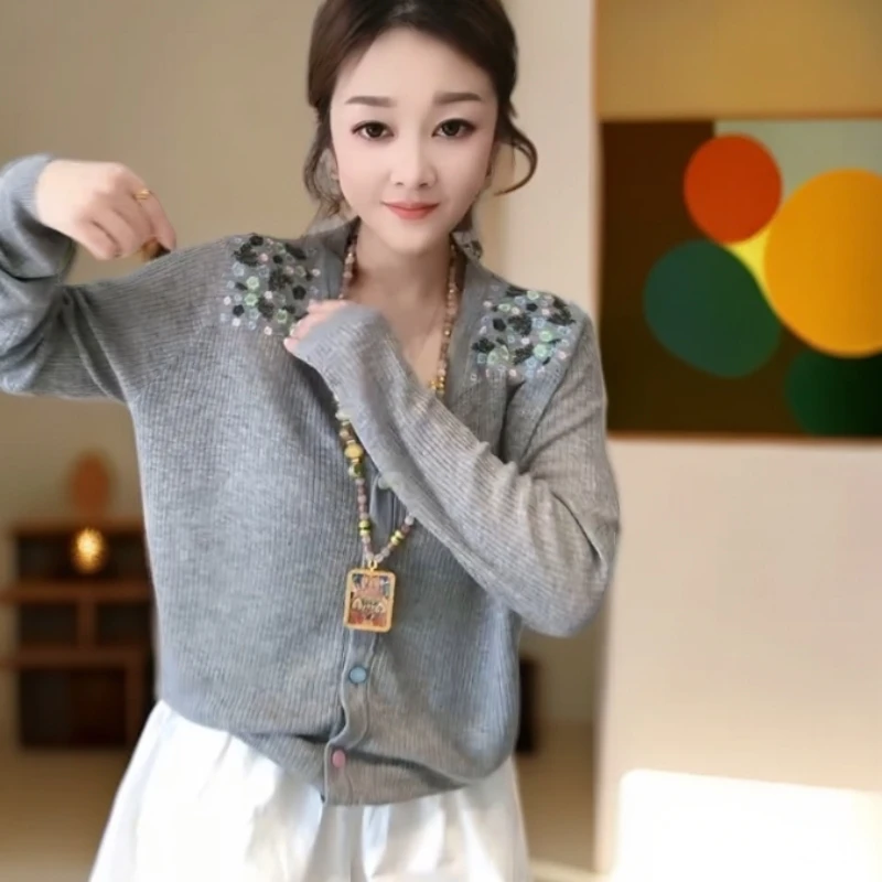 春天冬天印花针织衫上衣时尚宽松大朗毛衣女款爆款2025新款
