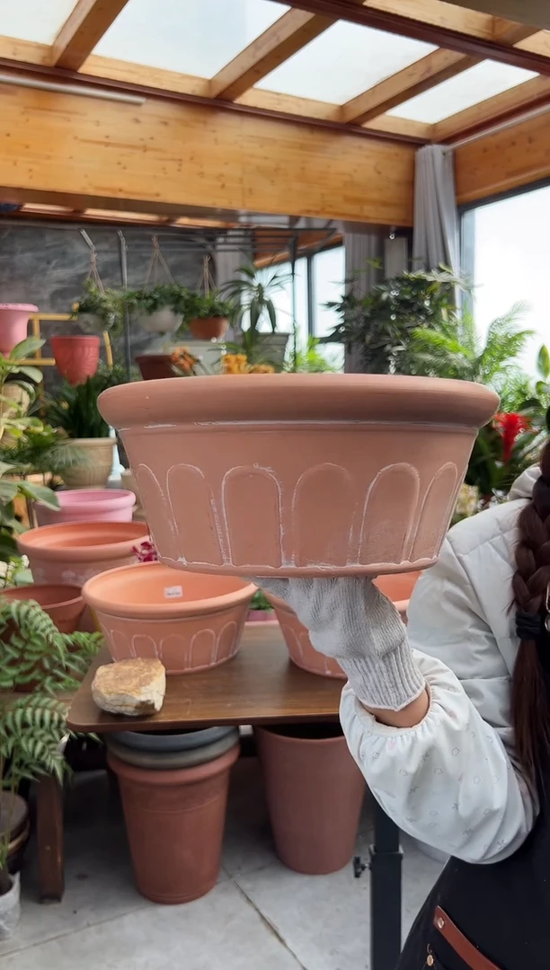 30*13/AAC30【3只装】粉色刷白外贸尾单小花盆