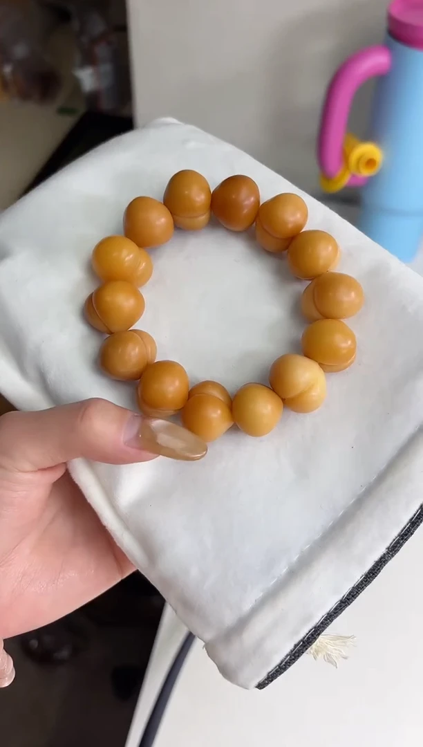 手串菩提根/象牙果兔***亮沐v21干磨屁桃20mm手串瑕疵不补