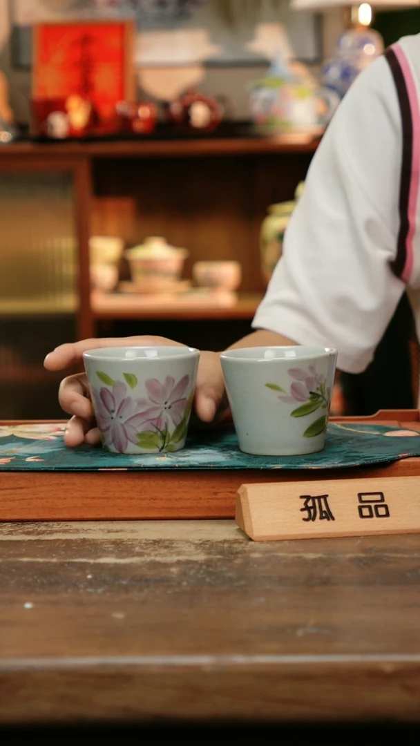 摆件景德镇纯手工釉下彩精品茶具