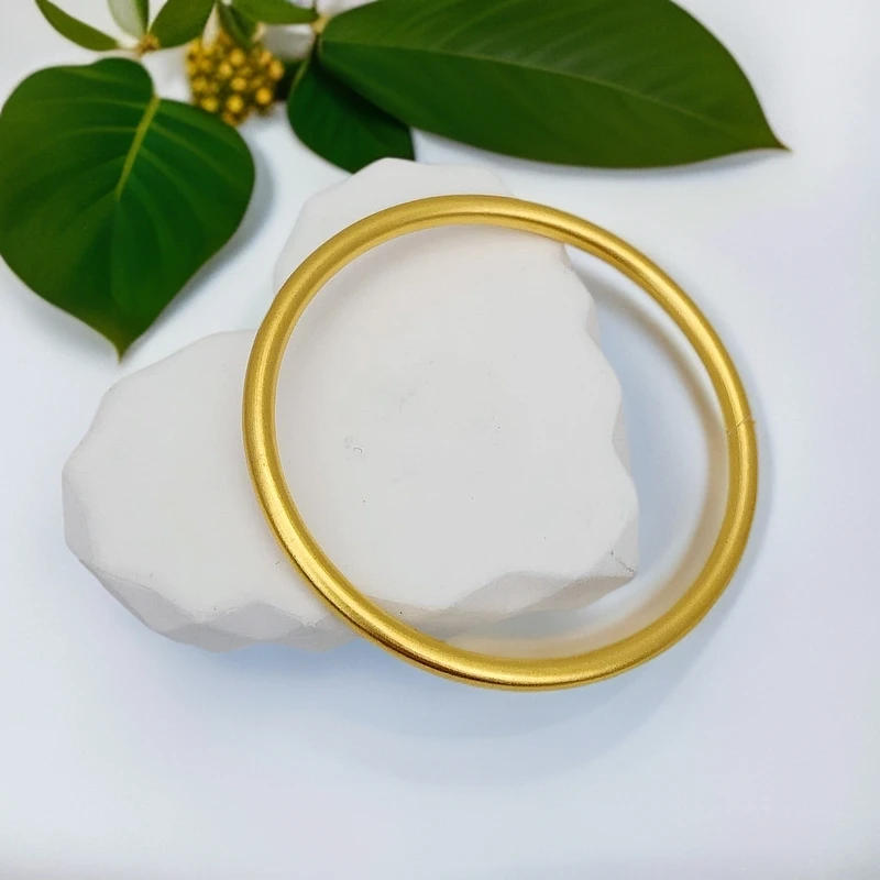 【聚鑫黄金】足金999 实心古法素圈手镯 纯手工定制