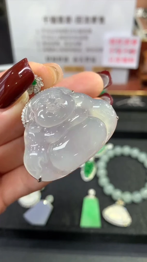 【闪购商品】翡翠吊坠(不含链)18K金镶嵌佛公回流不退不换|6800+0