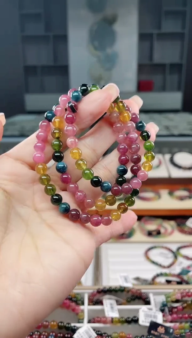未镶嵌老矿碧玺三圈手串6mm+碧玺（多样性发一条）T