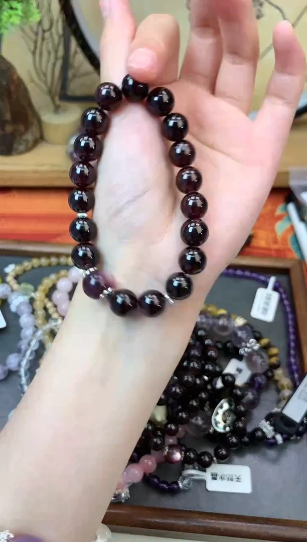 【闪购商品】石榴石（紫牙乌）手链未镶嵌1334