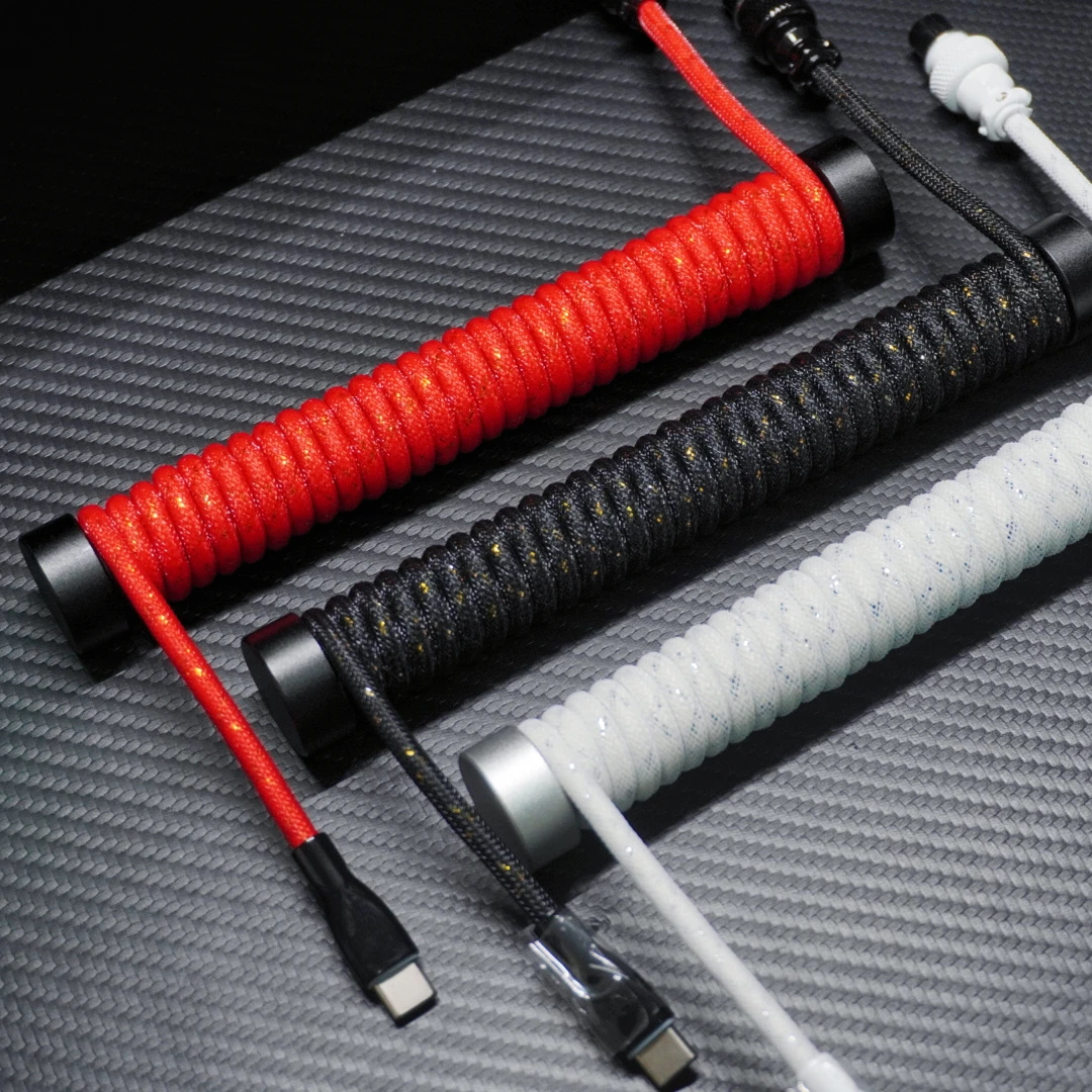 Catlance航插线8K机械键盘客制化编织螺旋式type-c低延迟数据线