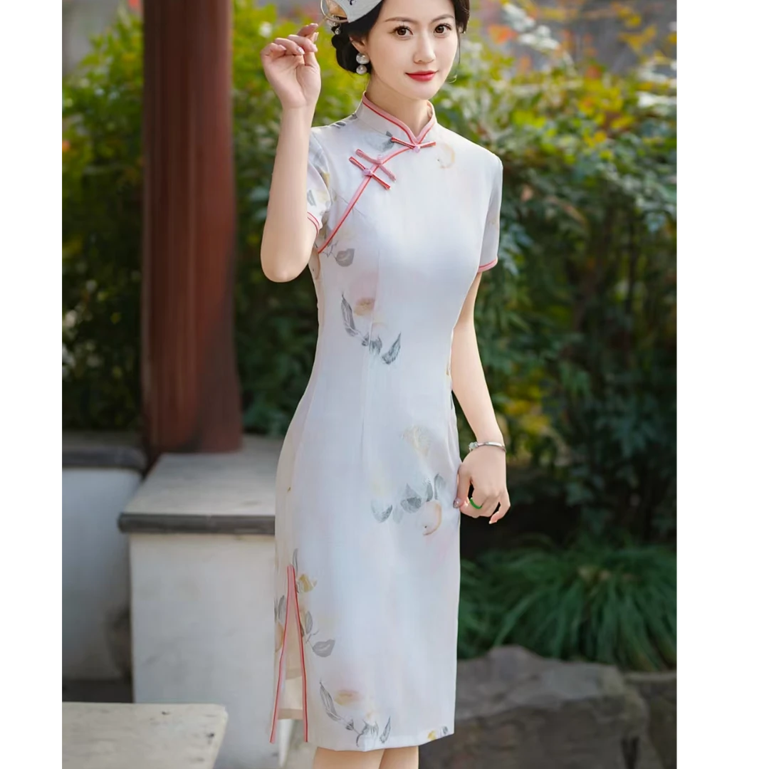 510上上喜春夏少女时尚修身显瘦中长旗袍