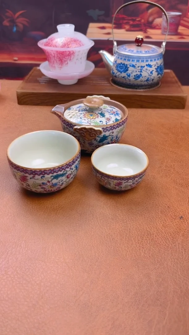 陶瓷茶具摆件旅行套组