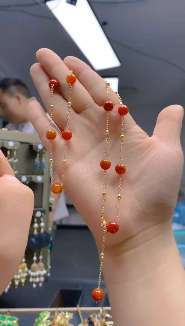 【闪购商品】翡翠耳饰合金072翡翠锁骨链