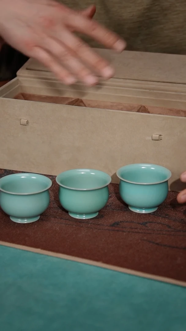 【闪购商品】206-8炉式杯（天青三色不完美）