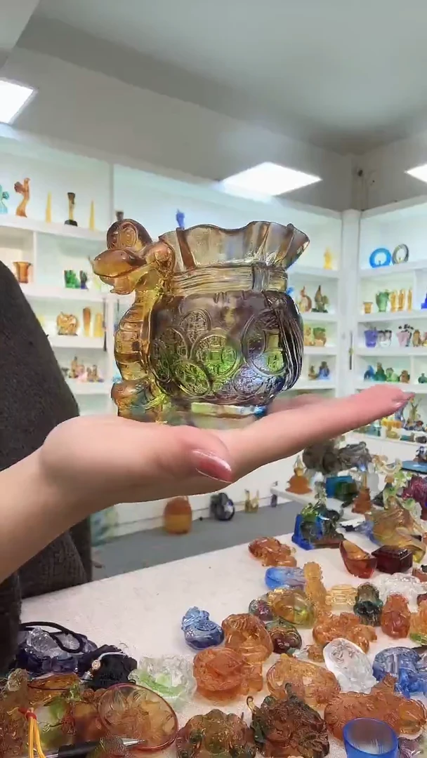 手工艺品琉璃聚宝盆蛇