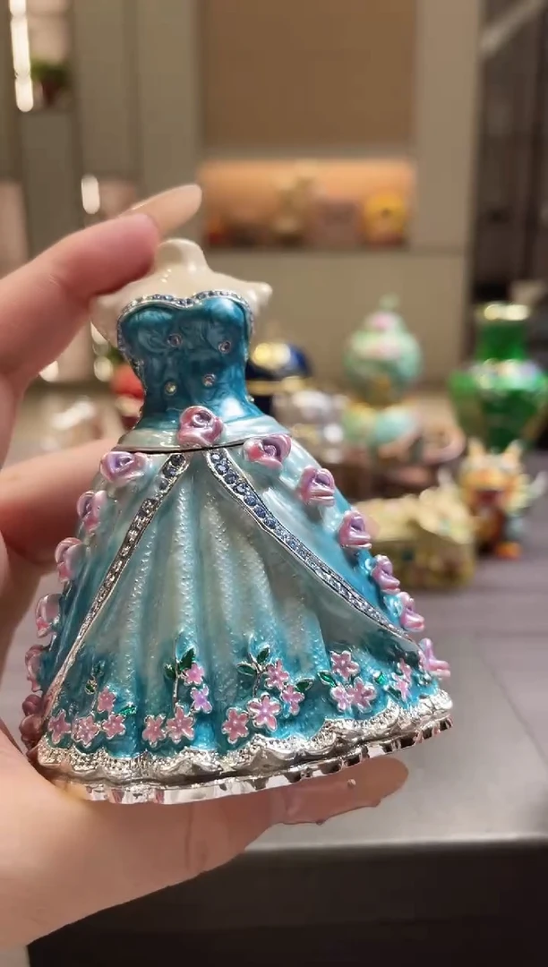 摆件七宝烧珐琅彩首饰盒