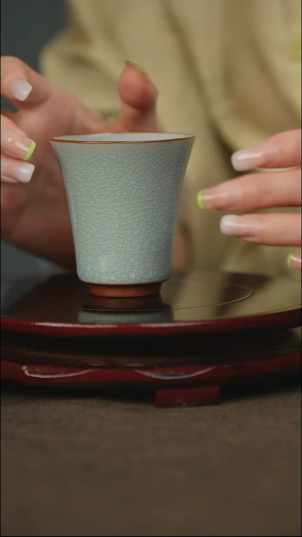 鱼鳞冰花 闻香杯 带底款