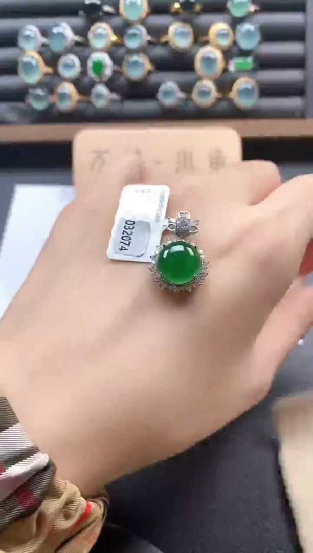银S925镶嵌戒指翡翠51511