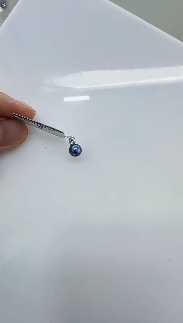 银S925镶嵌海水珍珠DA珍珠吊坠7-8 y486