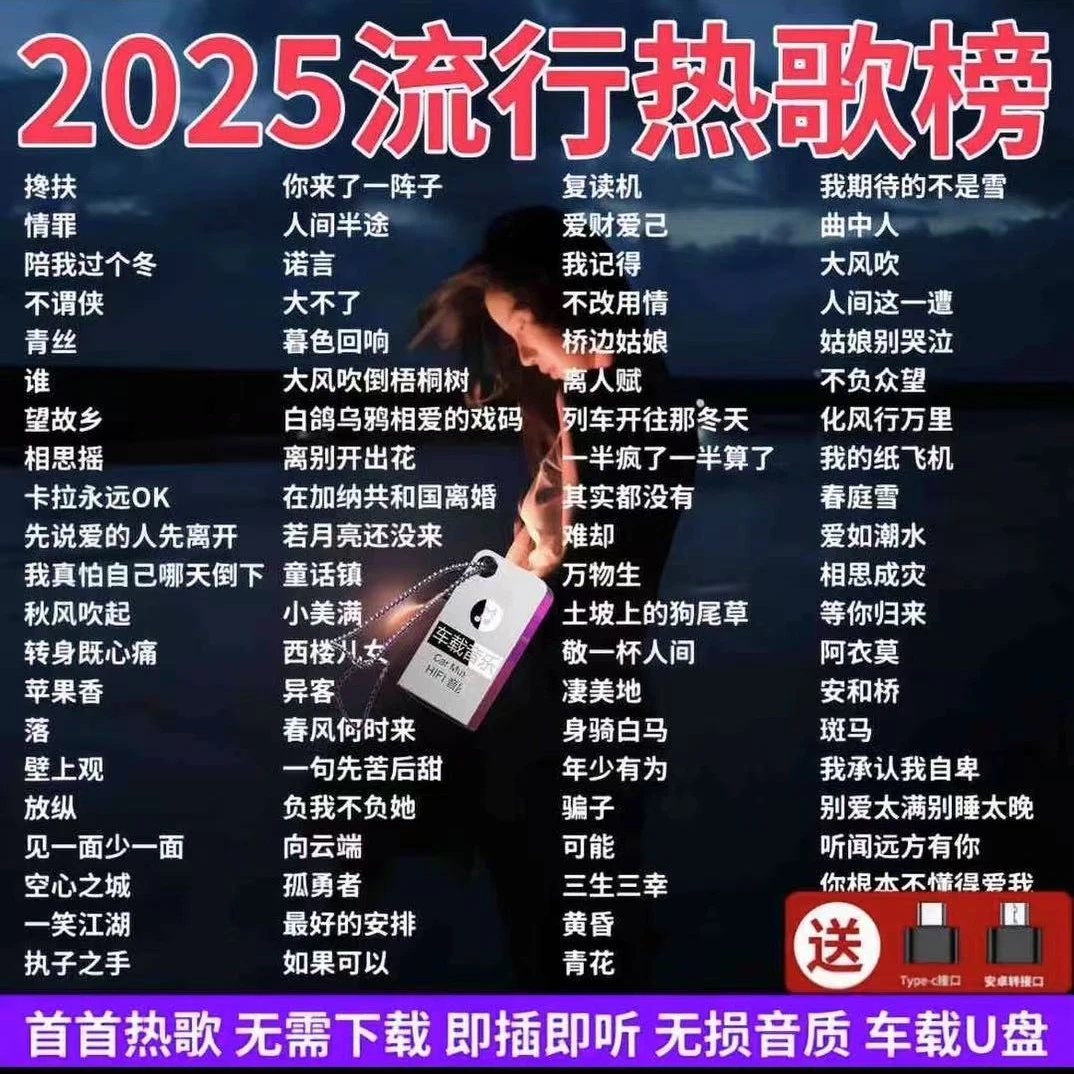 无损柏林之声超高音质音乐u盘2025最新抖音火爆车载u盘新歌流行歌