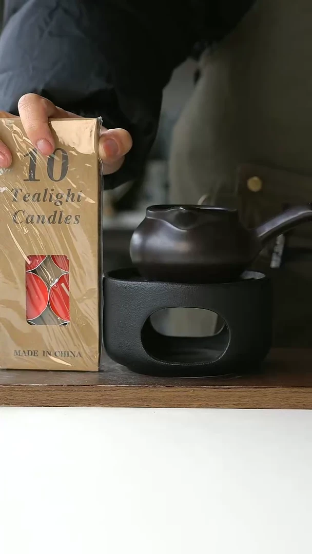 【闪购商品】陶瓷黑色温茶器送蜡烛@4-2@
