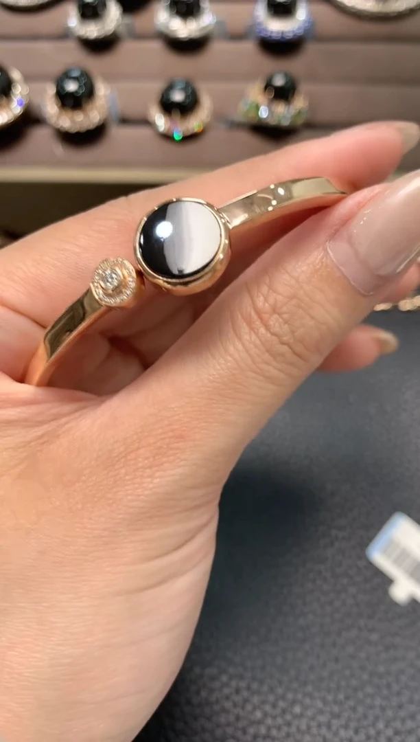 【闪购商品】翡翠手链18K金镶嵌C59翡翠