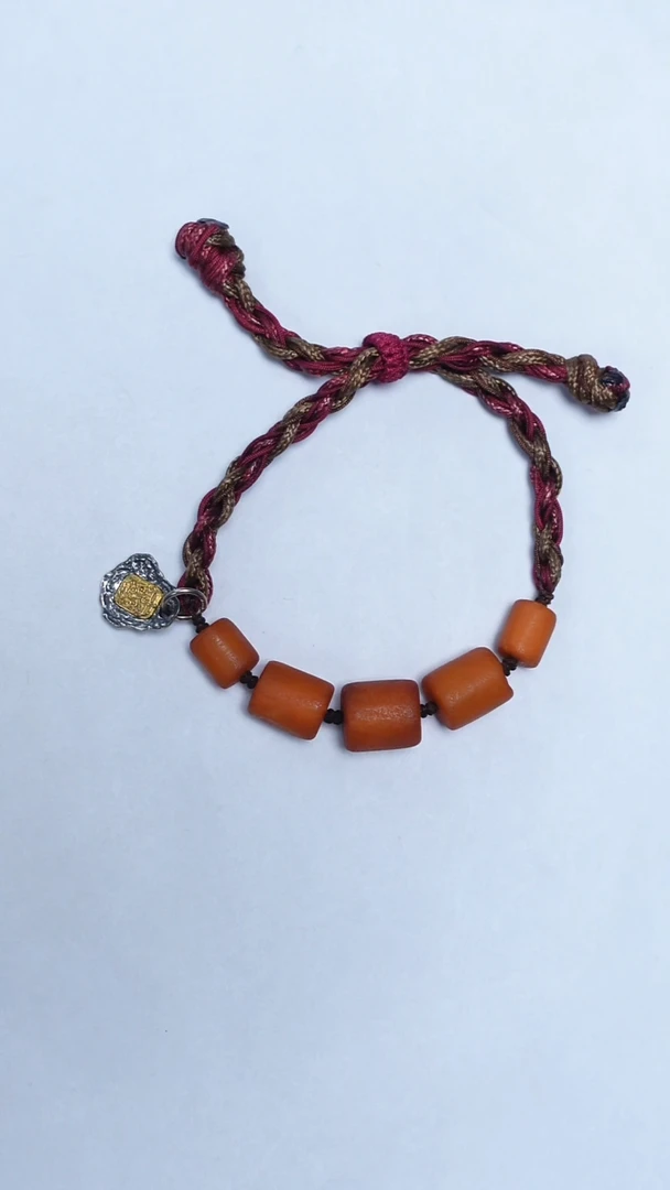 手链琥珀未镶嵌橘皮老蜡桶珠手绳