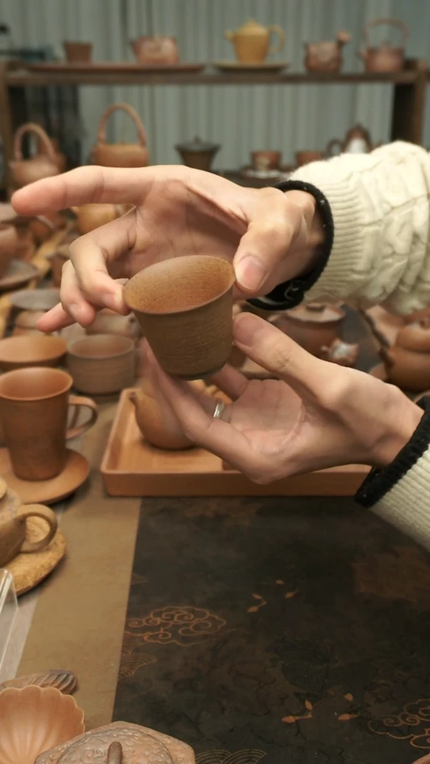 原矿老岩泥   螺旋纹闻香杯60ml