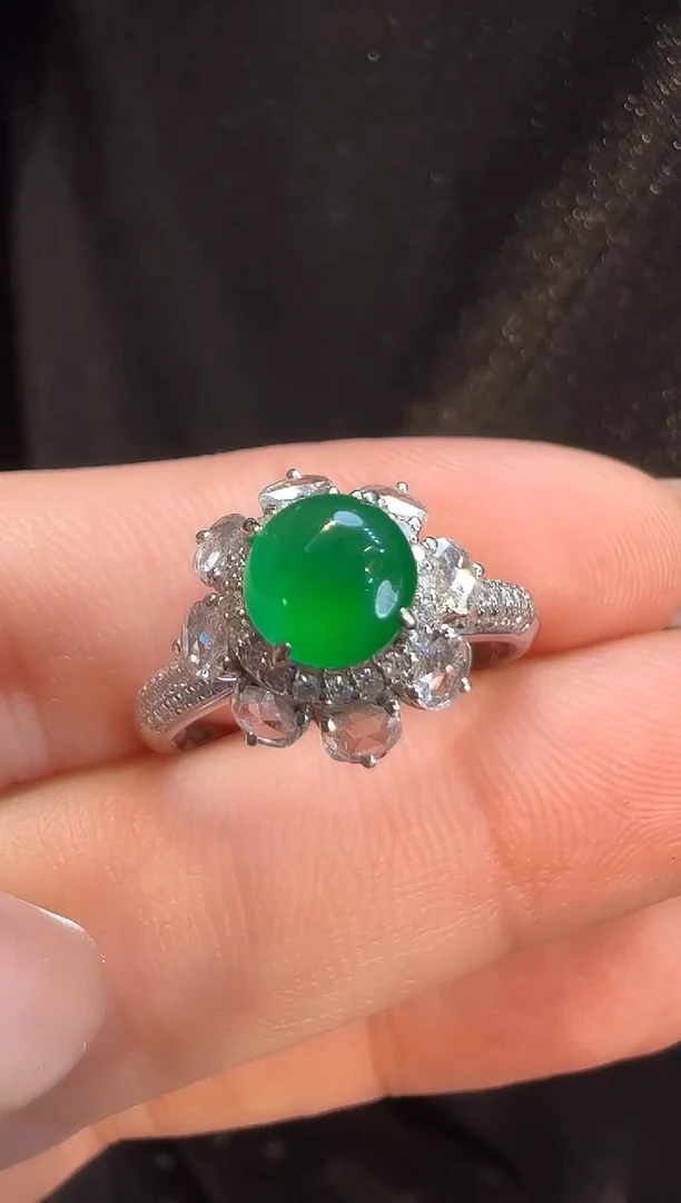 18K金镶嵌戒指翡翠AL6戒指