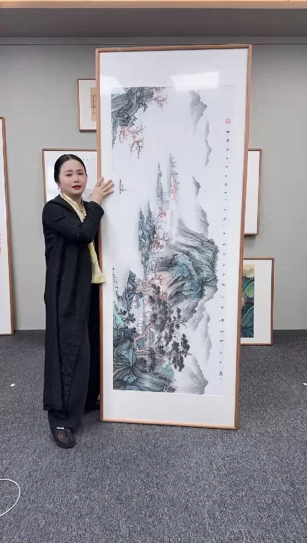 国画文人山水210*80