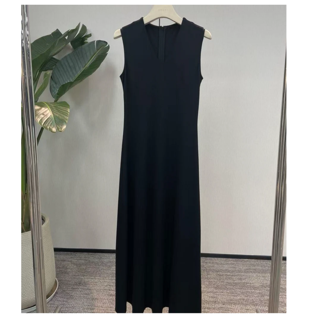 3975号712#纯色简约后背拉链设计质感背心裙无口袋无里衬